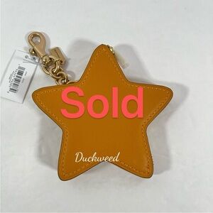 Coach Star Coin Purse Bag Charm NWT